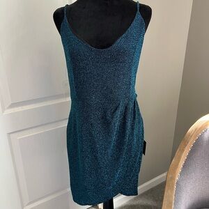 Lulu's Teal and Black Textured Dress